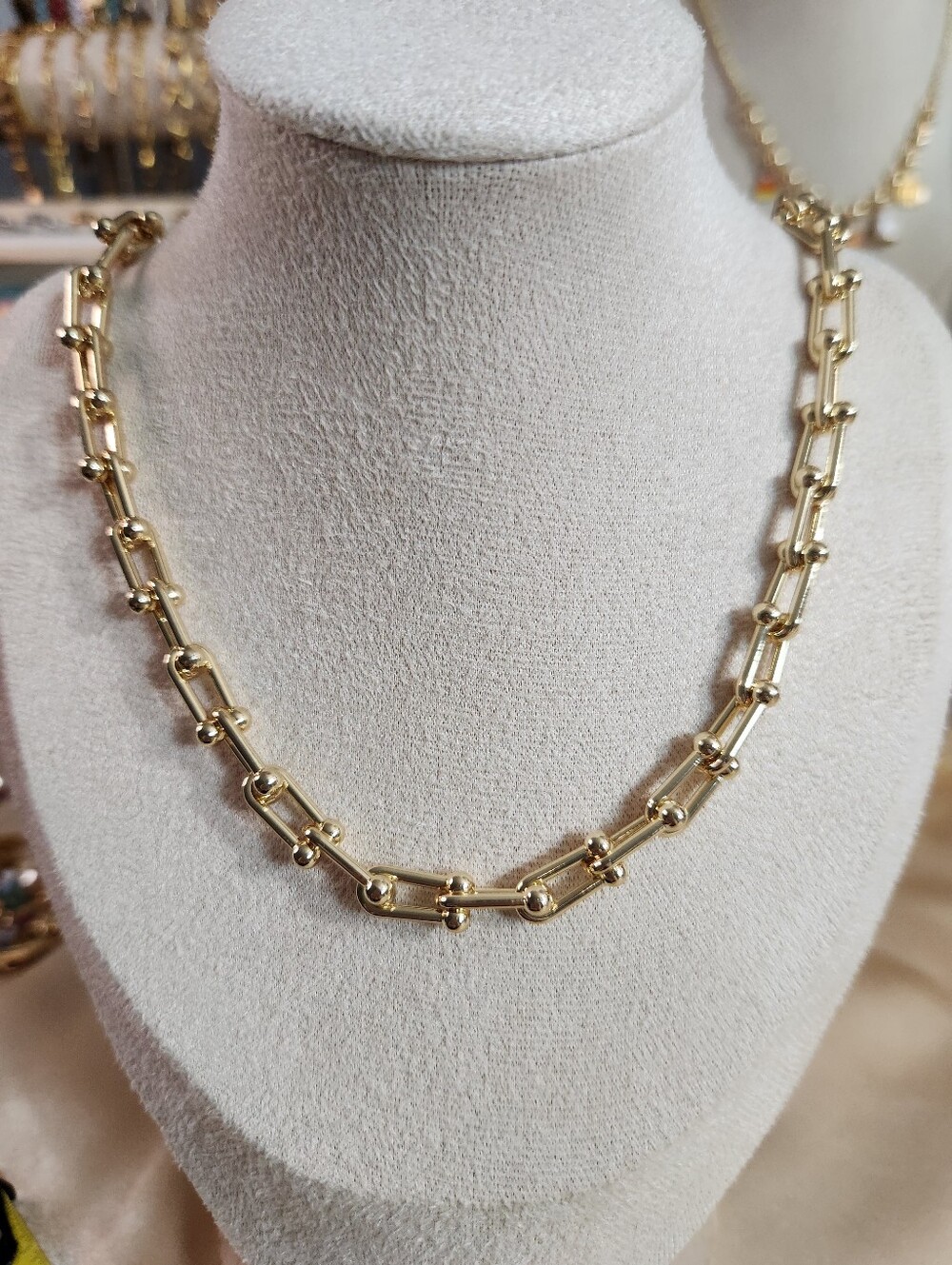 14k Gold Plated U Link Chain Women Necklaces